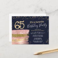 Tarjeta postal de fiesta sorpresa de pastel de cum