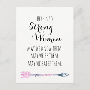 Tarjeta postal de flecha tribal con cita de mujer