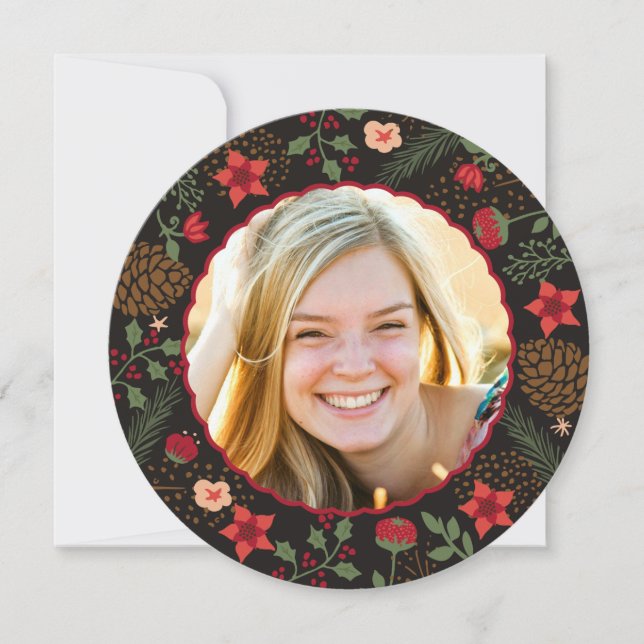 Tarjeta postal de flor avanzada de navidad (Anverso)