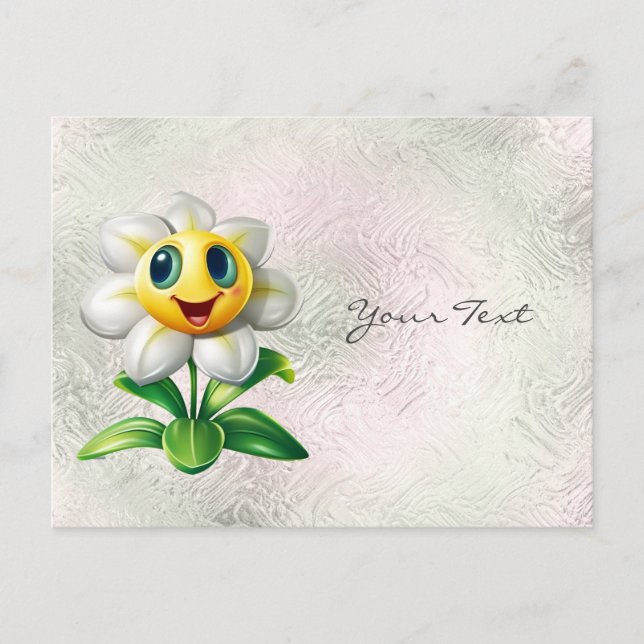 Tarjeta postal de flor blanca (Anverso)