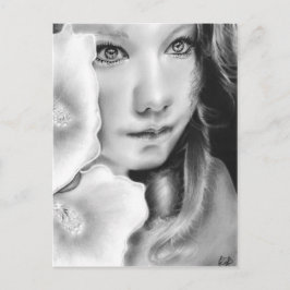 Tarjeta postal de flor Chica Angel Eyes