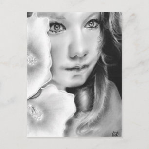 Tarjeta postal de flor Chica Angel Eyes