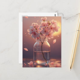 Tarjeta Postal de Flor de Cerezo - Sakur Dibujada