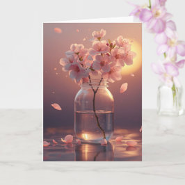 Tarjeta postal de flor de cerezo - Sakur elegante