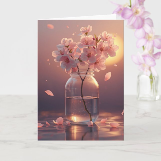 Tarjeta postal de flor de cerezo - Sakur elegante  (Orquídea)