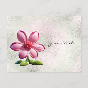 Tarjeta postal de flor rosa