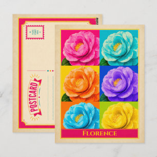 Tarjeta postal de Florencia Alabama Flor Camelia V