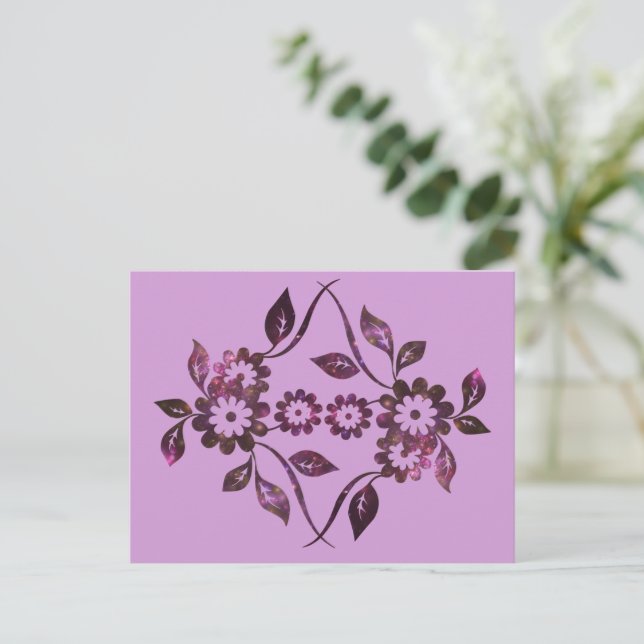 Tarjeta postal de flores (Anverso de pie)