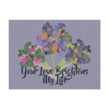 Tarjeta postal de flores artísticas