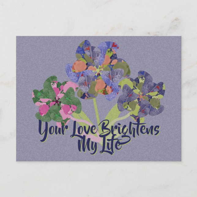 Tarjeta postal de flores artísticas (Anverso)