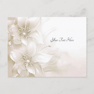 Tarjeta Postal de Flores Blancas Marfil