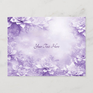 Tarjeta Postal de Flores Blancas Moradas
