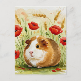 Tarjeta postal de flores de amapola de cobaya lind