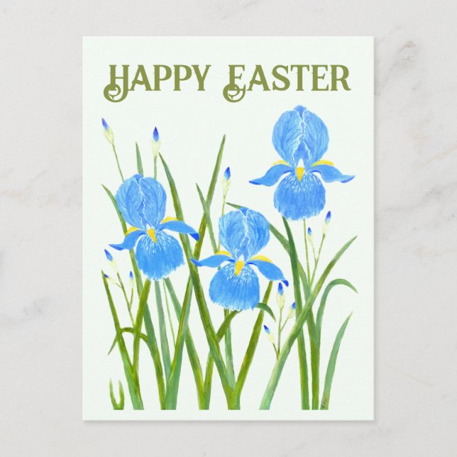 Tarjeta Postal de Flores de Iris (Anverso)