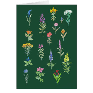 tarjeta postal de flores de jardín