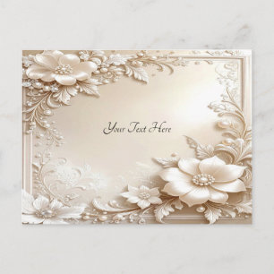 Tarjeta postal de flores de marfil
