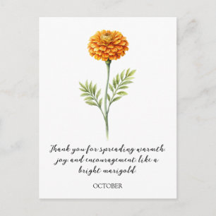 TARJETA POSTAL DE FLORES DE NACIMIENTO DE CALÉNDUL