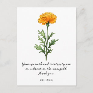 TARJETA POSTAL DE FLORES DE NACIMIENTO DE CALÉNDUL