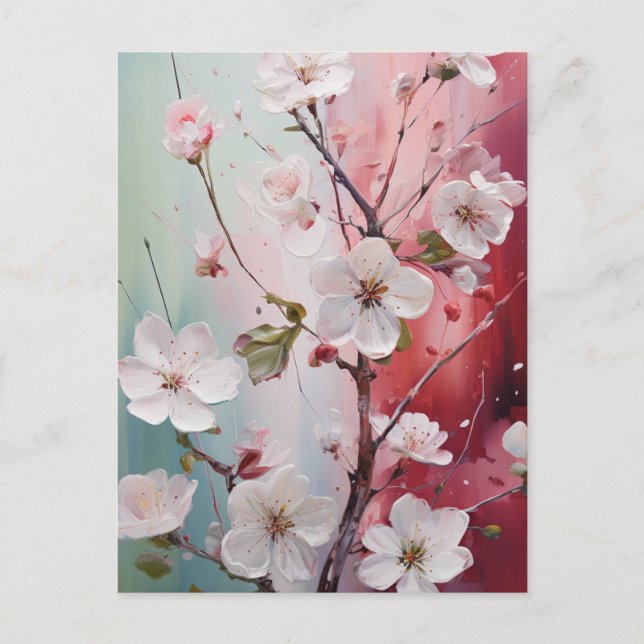 Tarjeta postal de flores de primavera (Anverso)