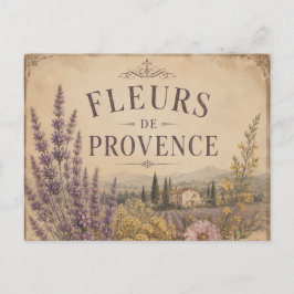 tarjeta postal de flores de provenza