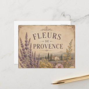 tarjeta postal de flores de provenza