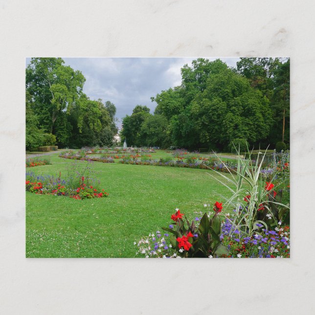 Tarjeta postal de flores del parque de Ginebra Sui (Anverso)