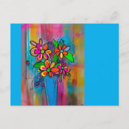 Tarjeta postal de flores funky