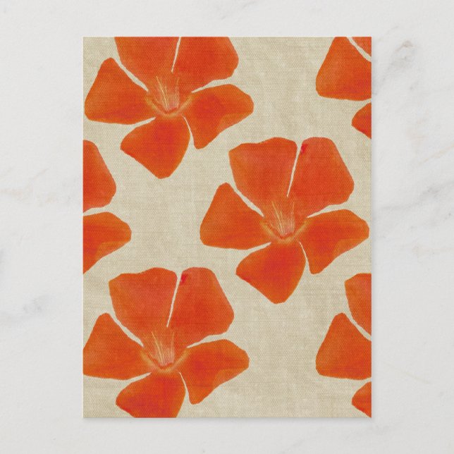 Tarjeta postal de flores naranjas (Anverso)