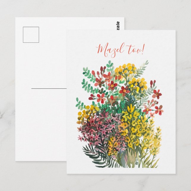 Tarjeta postal de flores silvestres (Anverso / Reverso)