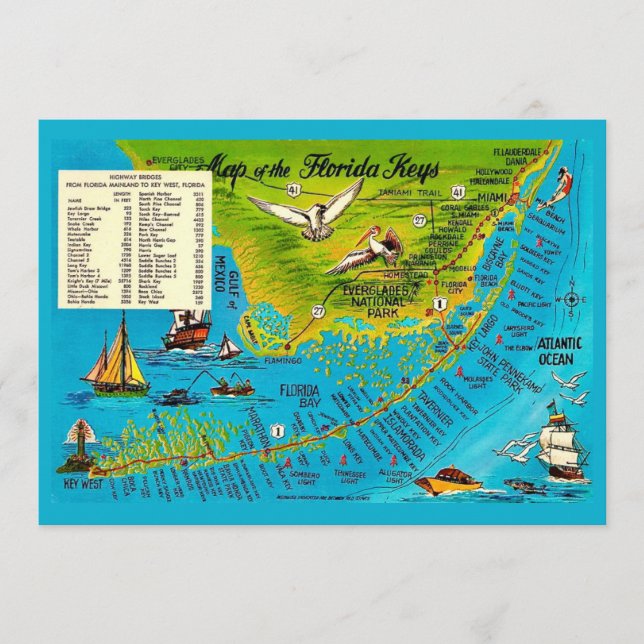 Tarjeta postal de Florida Keys 5x7 (Anverso)