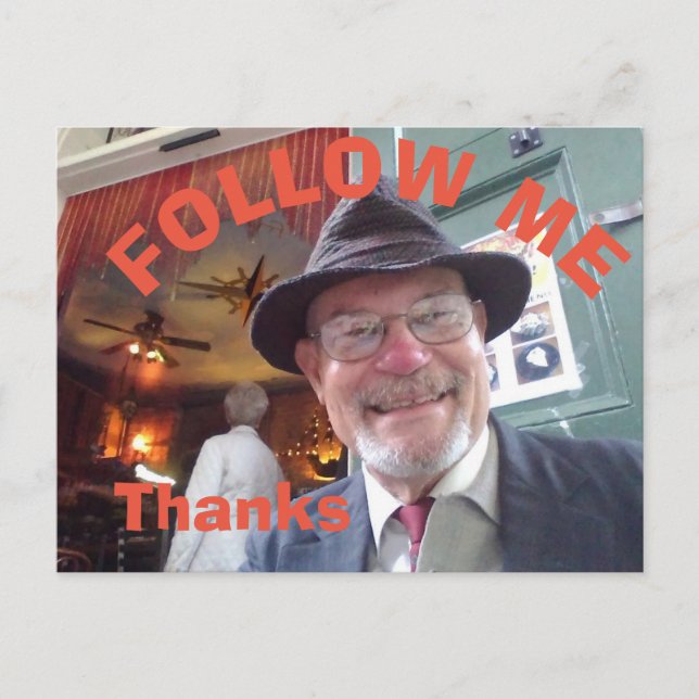 Tarjeta postal de Follow Me Cafe (Anverso)
