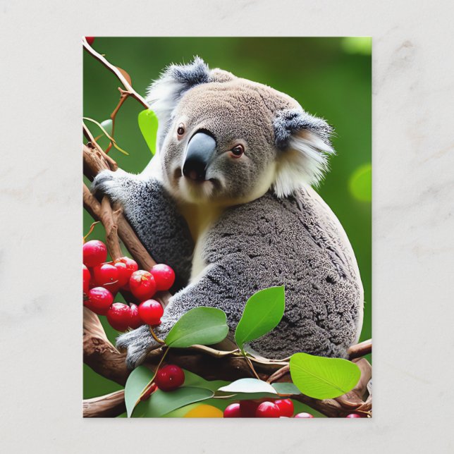 Tarjeta postal de fondo Cute Koala Bear (Anverso)