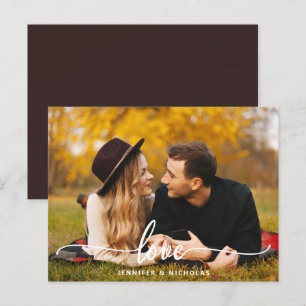Tarjeta postal de foto con guión de amor personali