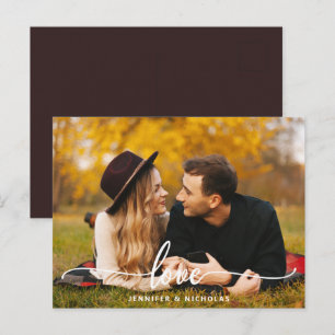 Tarjeta postal de foto con guión de amor personali