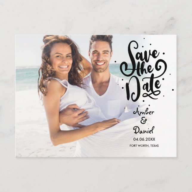 Tarjeta Postal de Foto con Letra Elegante para Gua (Anverso)