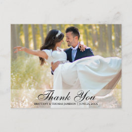 Tarjeta postal de foto de agradecimiento de boda d