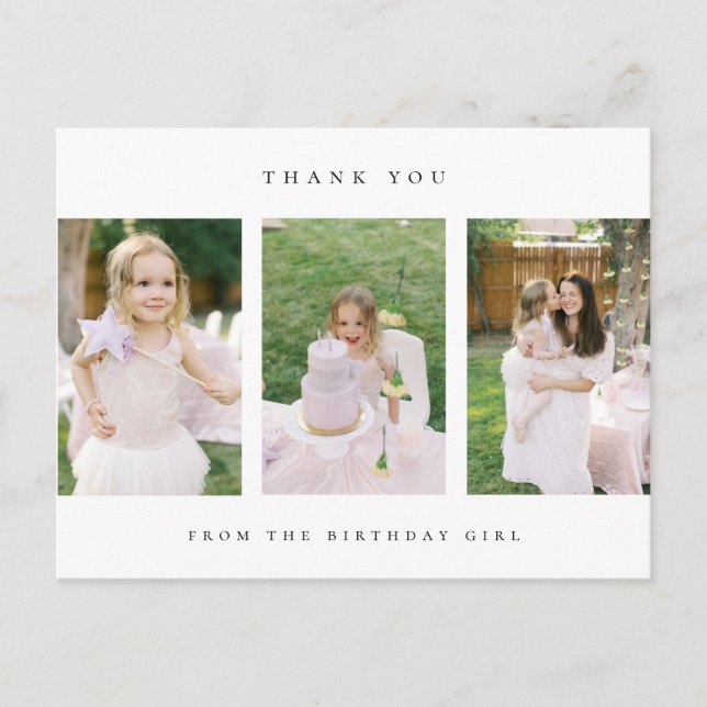 tarjeta postal de foto de agradecimiento de cumple (Anverso)