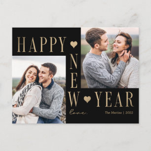 Tarjeta postal de foto de año nuevo moderno feliz