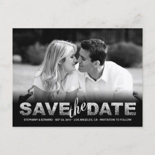 Tarjeta Postal de Foto de Anuncio de Fecha de Boda