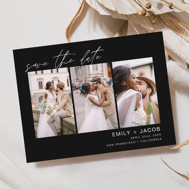 Tarjeta postal de foto de Black Save the Date 3 (Subido por el creador)