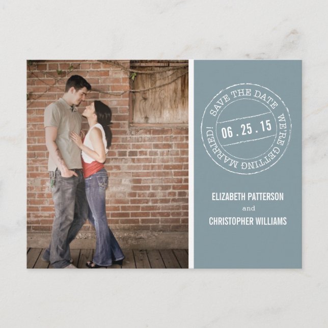 Tarjeta Postal de Foto de Boda con Matasellos Save (Anverso)