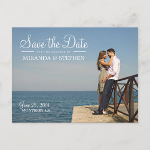 Tarjeta Postal de Foto de Boda Moderna y Dulce par