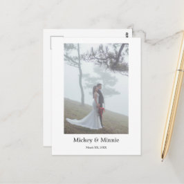 Tarjeta Postal de Foto de Boda Personalizada para 