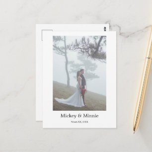 Tarjeta Postal de Foto de Boda Personalizada para