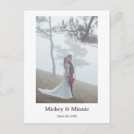 Tarjeta postal de foto de boda personalizada para