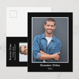 Tarjeta postal de foto de cabeza de actor