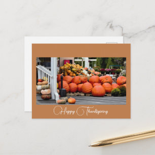 Tarjeta postal de foto de calabaza de Acción de Gr