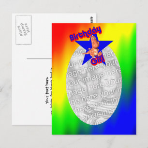 Tarjeta postal de foto de dinosaurio lindo de cump