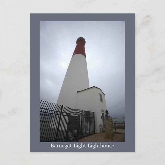 Tarjeta postal de foto de faro Barnegat Light (Anverso)