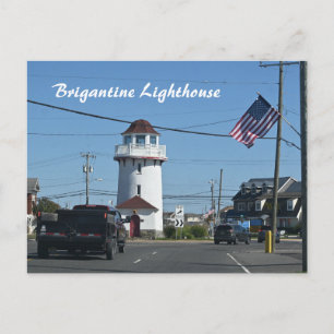 Tarjeta postal de foto de faro de Brigantine